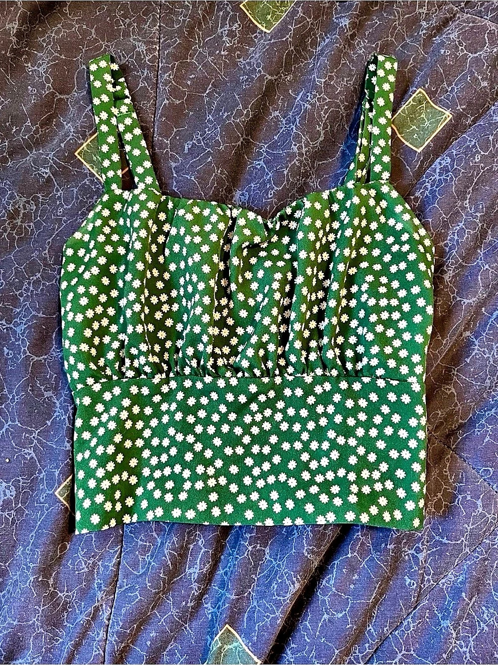 Shein Green Polka Dotted Crop Top Small